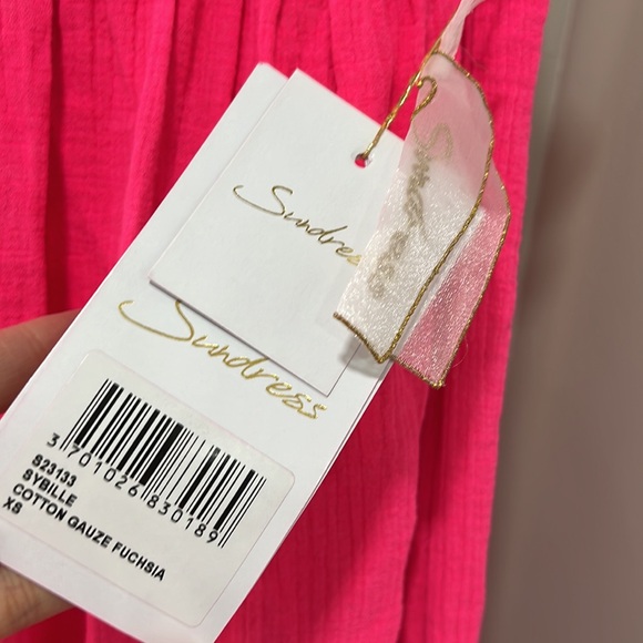 Sundress Sybille Dress in Cotton Gauze Fuchsia - Picture 7 of 9